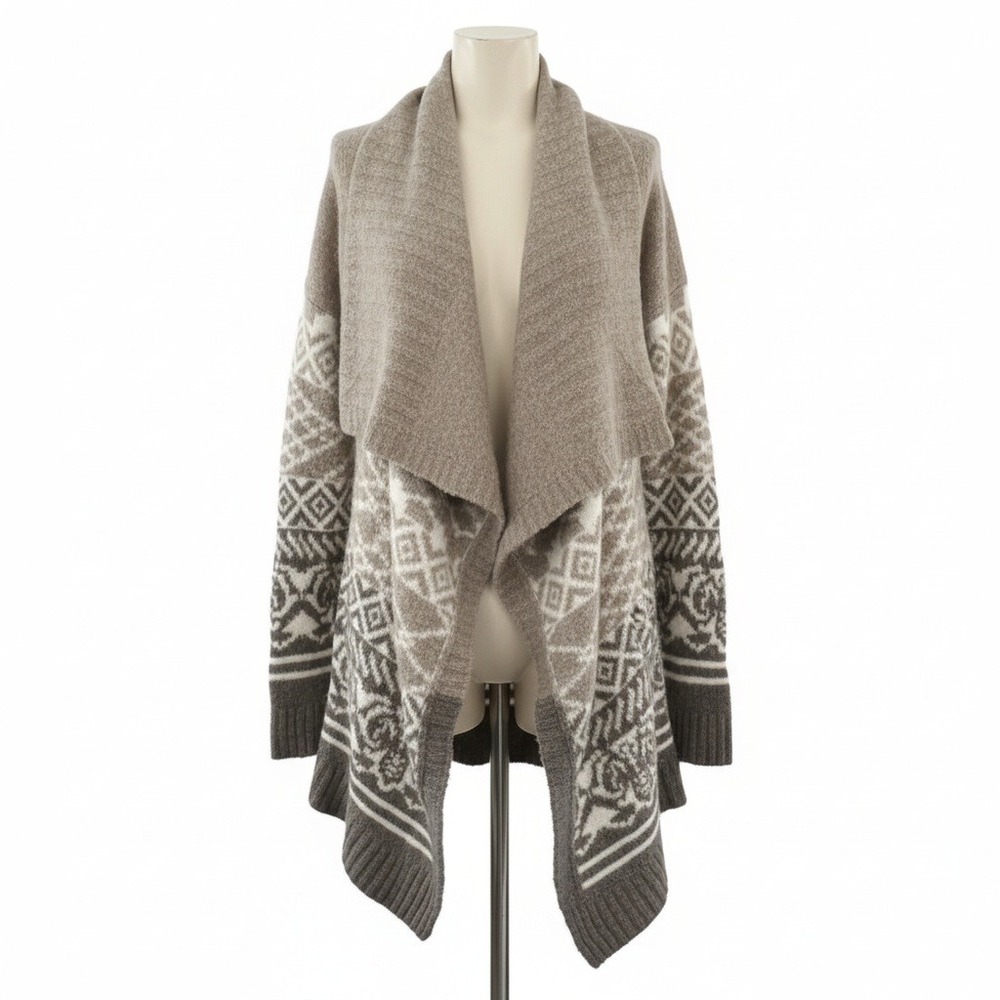 Abercrombie Fitch Womens M Knit Cardigan Sweater Geometric Pattern Cabincore Y2K